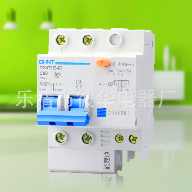 ของแท้ Zhengtai Leakage Circuit Breaker DZ47LE-63 2P C60 Leakage Protector สวิตช์รั่วในครัวเรือน