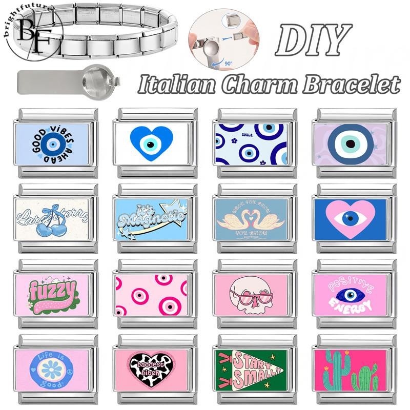 Love Swan สร้อยข้อมือสแตนเลสสไตล์ Retro Charm อิตาเลียน Fit 9 มม.