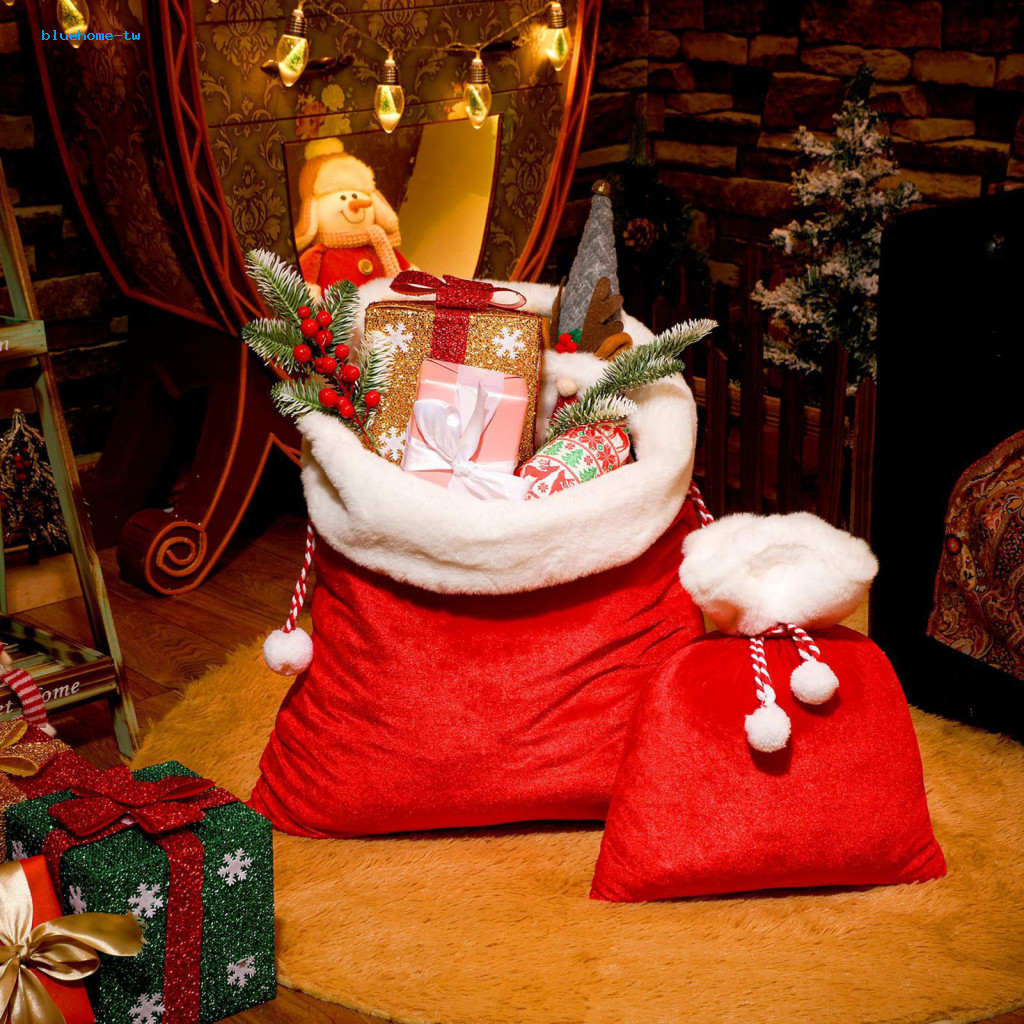 BH วันหยุด Scone กระเป๋างานรื่นเริงห่อของขวัญคริสต์มาส Santa ของขวัญกระเป๋า Drawstring เหมาะสําหรับป