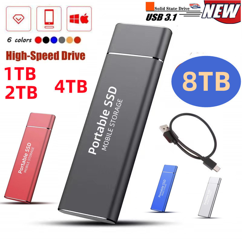 跨境供应移动硬盘SSD扩容升级8TB2TB6TB便携外置固态硬盘工厂直销
