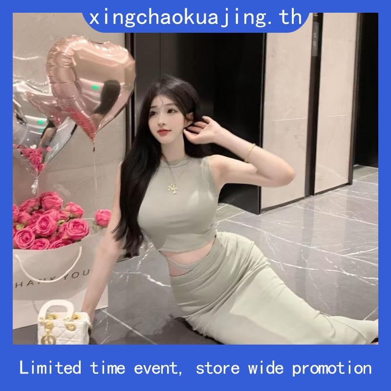 poshie(1109) Broken dressเดรสซาตินยาวใส่ออกงาน