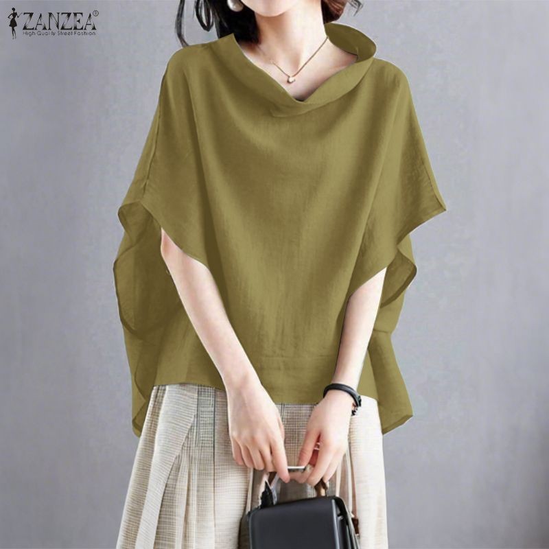 ZANZEA Celmia สไตล์เกาหลีสำหรับผู้หญิง เอлегานต์.swing-collar แขน3/4 ทรงคลายหลวม — صورة 5
