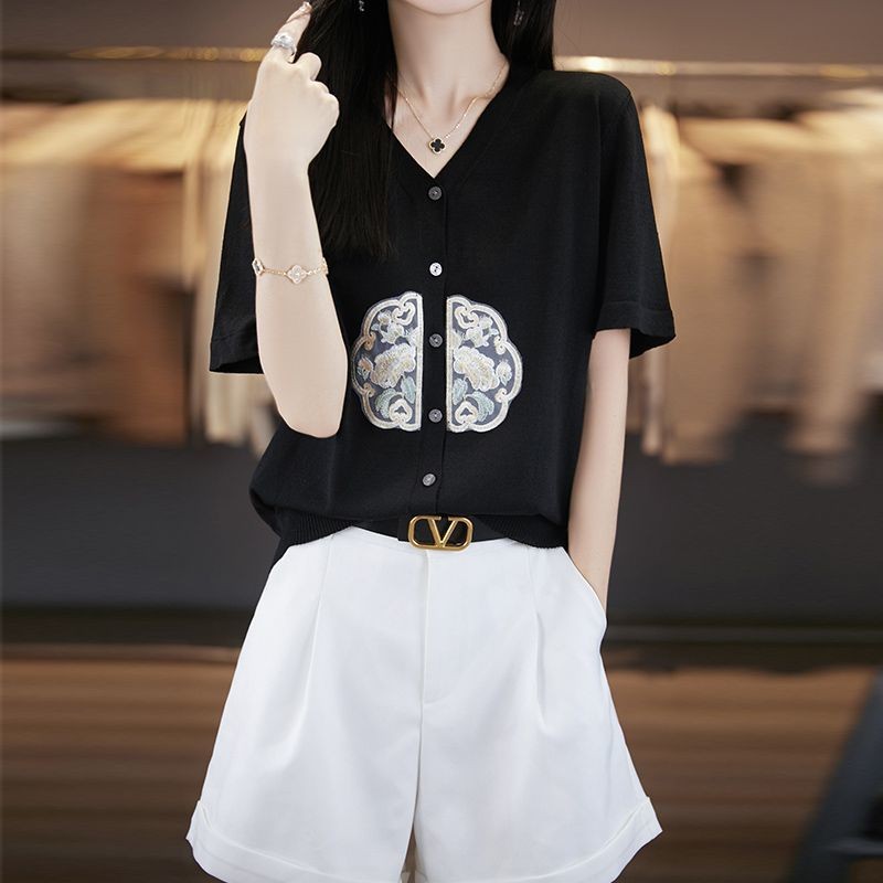 คําแนะนําเสื้อยืดแขนสั้นอเนกประสงค์ถักคุณภาพสูง D71406H