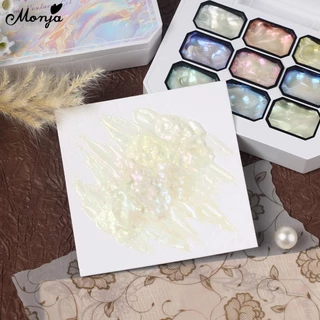 Monja เล็บ UV เจล Polish Magic Aurora Fairy ภาพวาด 3D การสร้างแบบจําลอง กระจกแป้งเคลือบเงา Palette
