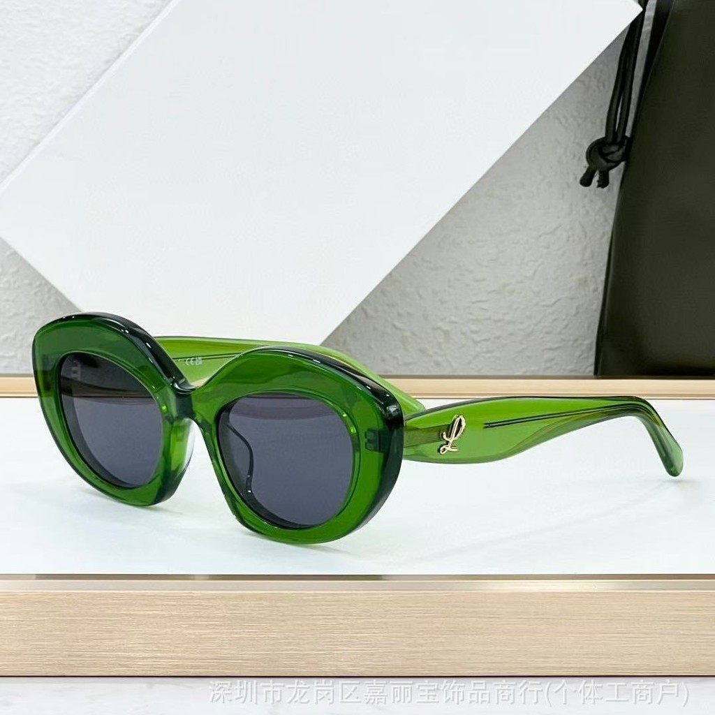 2L1J LO LW40153New Trendy Version Personalized Butterfly-Shaped Round Frame Fashion Sunglasses Party