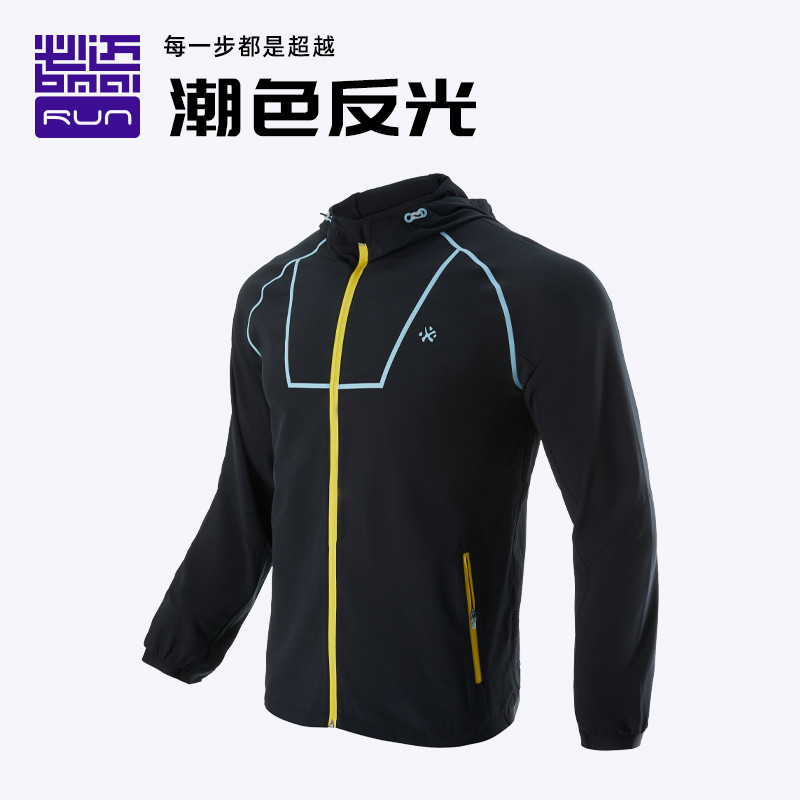 Bimai สไตล์ใหม่ผู้ชายผู้หญิงฤดูใบไม้ผลิฤดูร้อนกันลมมีฮู้ดกีฬารองเท้าวิ่งการฝึกอบรมเสื้อกันลมยืด