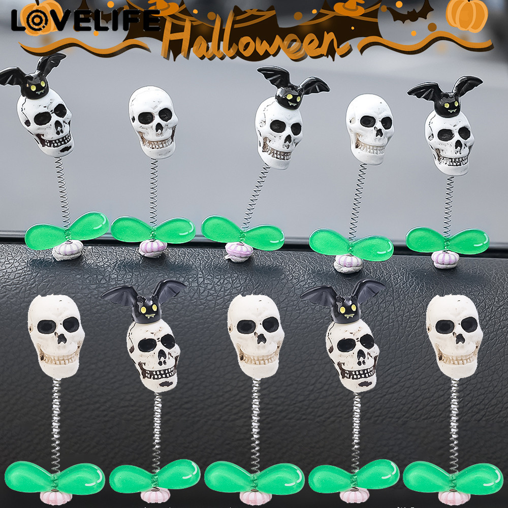 [อัตโนมัติ & 3ค]เขย่าหัวกะโหลกเครื่องประดับรถ-พลาสติกอัลลอยด์ตกแต่งฮาโลวีน,อุปกรณ์เสริมแผงหน้าปัด 1/2/3/5 ชิ้นสําหรับของขวัญตลก