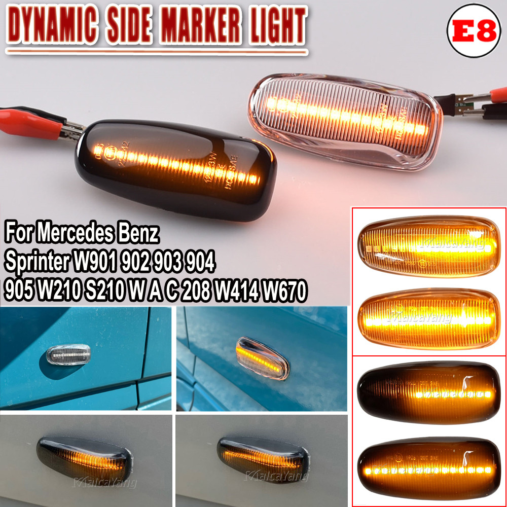 Side Marker ไฟเลี้ยว LED Repeater ไฟสําหรับ Mercedes Benz Vito W638 W210 Vario W670 Vaneo W414 W124 
