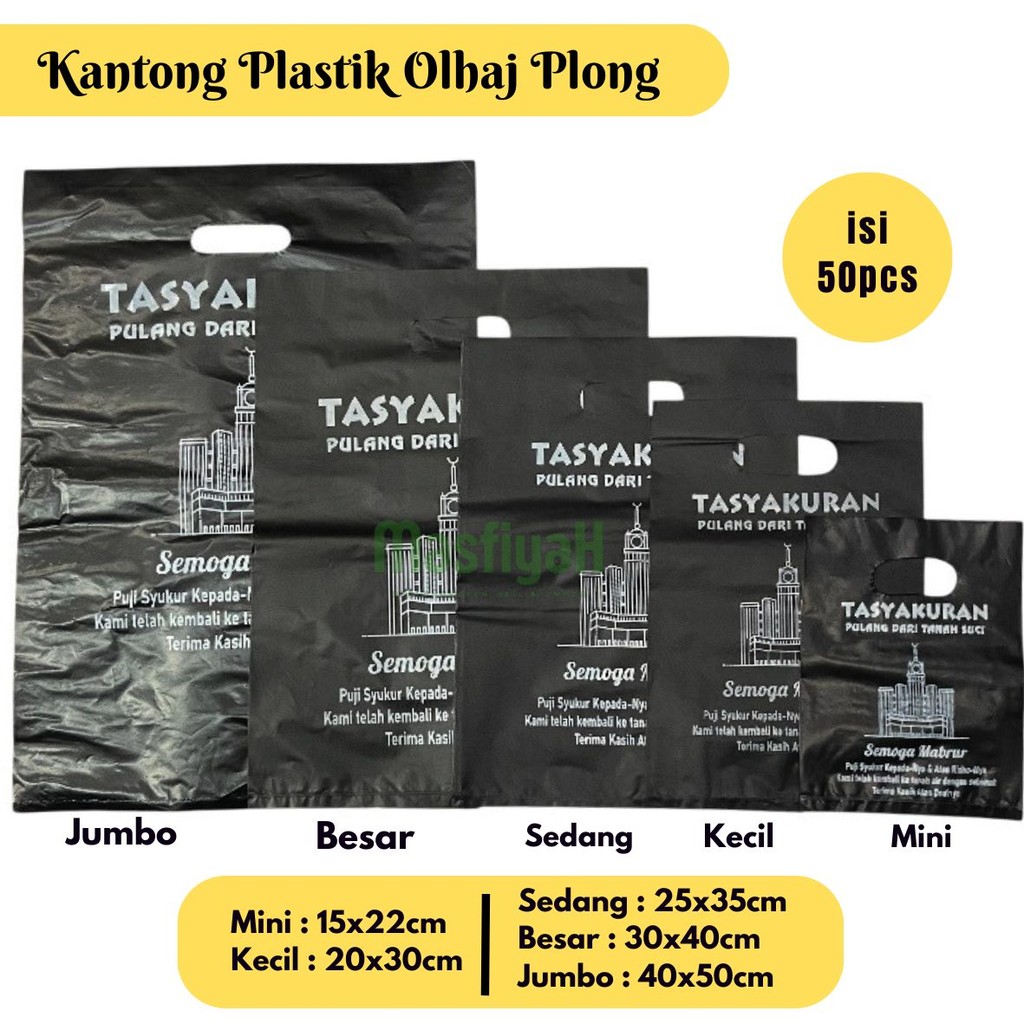 (5 PACK-250PCS) ภาษีพลาสติก TASYAKUR HAJI UMRALAH HAMPERS HAJI UMRAH พลาสติก SOUVENIS HAJI UMRAH