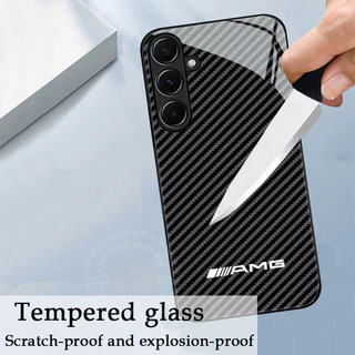 เคส Samsung A56 A55 5G Case เคสคาร์บอนไฟเบอร์กันกระแทกพร้อมป้องกันเลนส์กล้อง ขอบซิลิโคนอ่อนสไตล์มินิมอลสำหรับนักเรียนชายและผู้ชาย