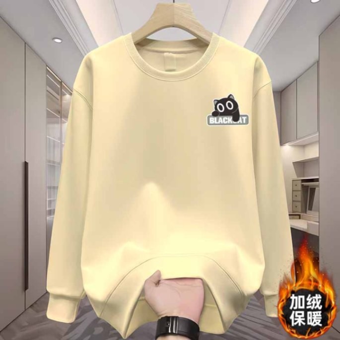 แขนยาวผู้ชายสไตล์รอบคอคู่สไตล์อินเทรนด์ CODnew Casual Sweatshirt 23 All-Match ฤดูใบไม้ร่วงฤดูหนาว To