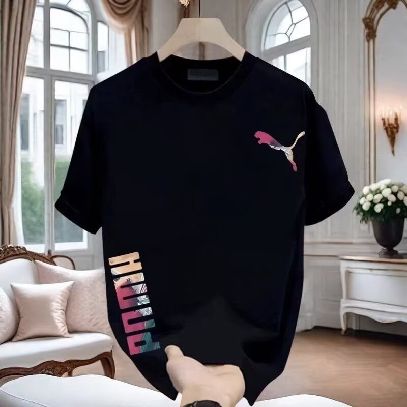 เสื้อบอททอมสไตล์ฮิปฮอปใหม่ 2025202423ผู้ชายรอบคอฤดูร้อน ins Street Wear 2025 แขนสั้นใหม่ยุโรปอเมริกั