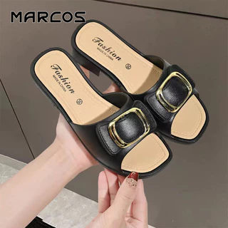 MARCOS รองเท้าส้นสูงกันลื่นสำหรับผู้หญิง ใส่สบาย เบาบาง ระบายอากาศได้ดี ทนทาน ใส่ได้ทั้งในและนอกบ้าน#01