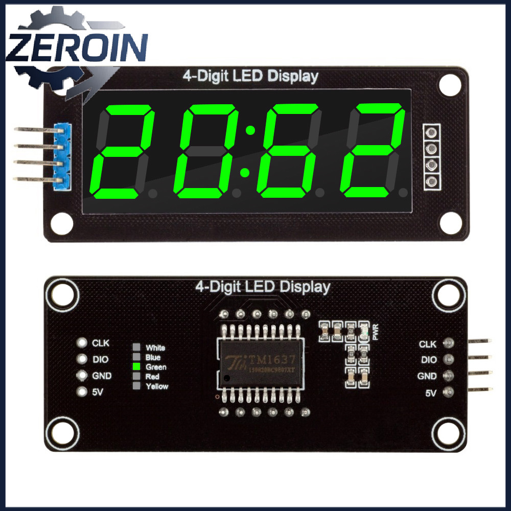 TM1637 0.56 นิ้วจอแสดงผล LED Digital Tube Decimal 7 Segment 4 หลักนาฬิกา Double Dots โมดูล Serial Dr