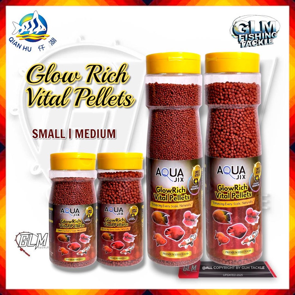 AQUA JIX GLOW RICH VITAL PELLETS อาหารปลาพรีเมี่ยม