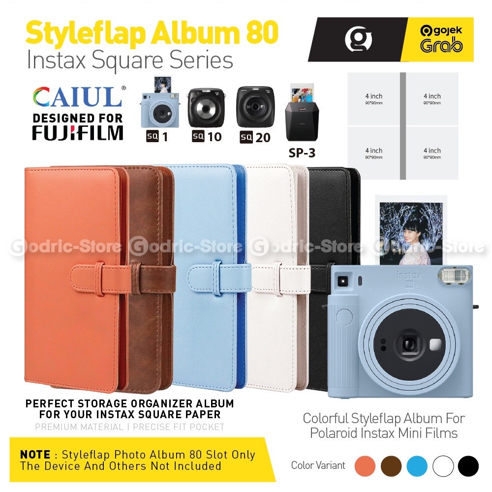 อัลบั้ม StyleFlap สี SQUARE 80 รูปภาพสําหรับ Fujifilm Instax SQ1 / SQ10 / SQ20 / SQ6 / SP-3