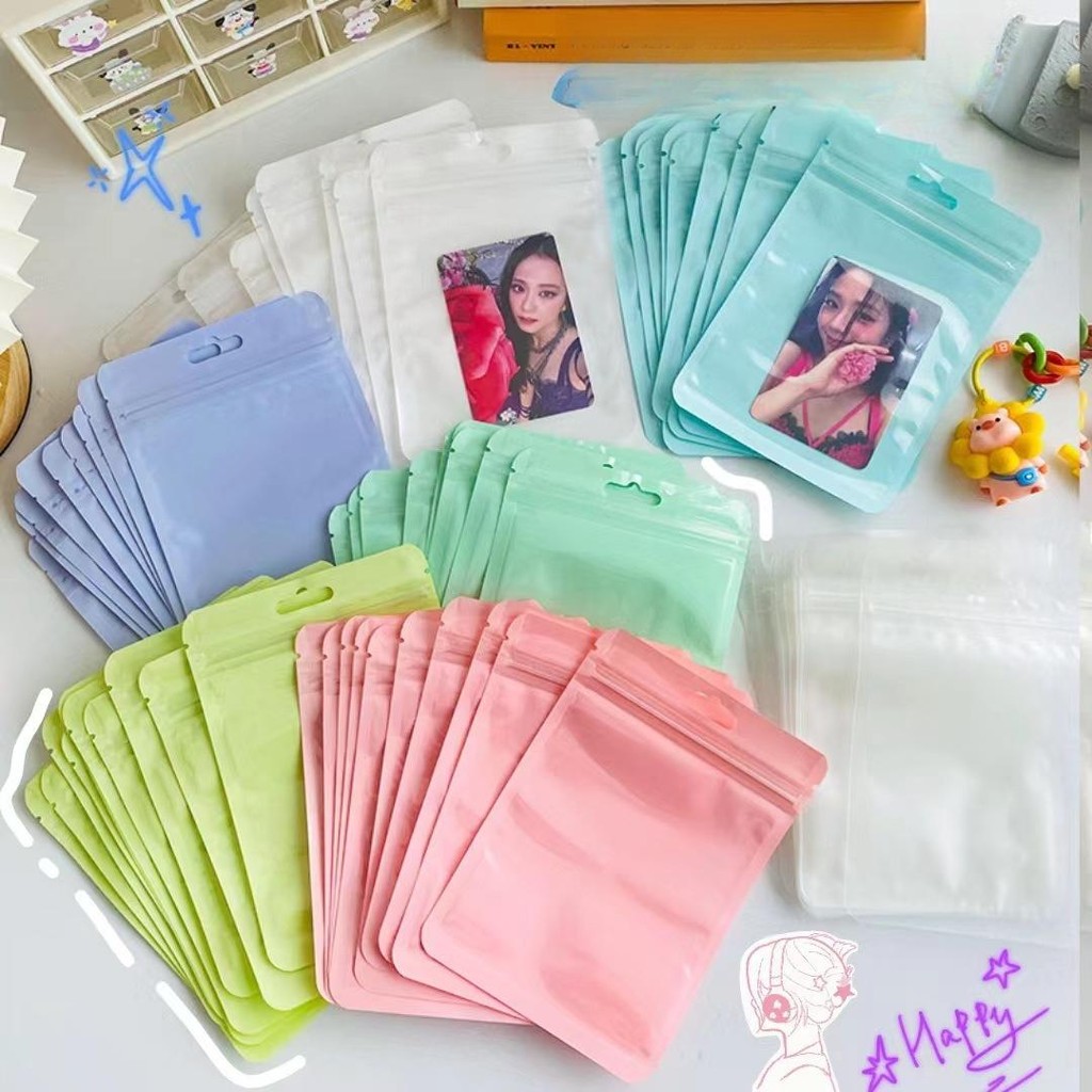 [แพ็ค 50 ใบ] ถุงซิป ถุงซิปโฮโลแกรม ถุงซิปสีเลเซอร์ พาสเทล ซอง10.5X15CM