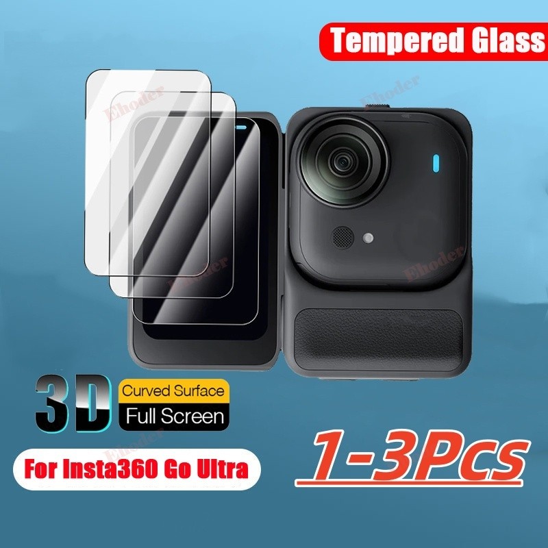 1-3 ชิ้น Insta360 Go Ultra กระจกนิรภัยสําหรับ Insta360GO 3/3S ป้องกันหน้าจอสําหรับ GoUltra GO3 Go3S ฟิล์มป้องกันสําหรับกล้องอุปกรณ์เสริม