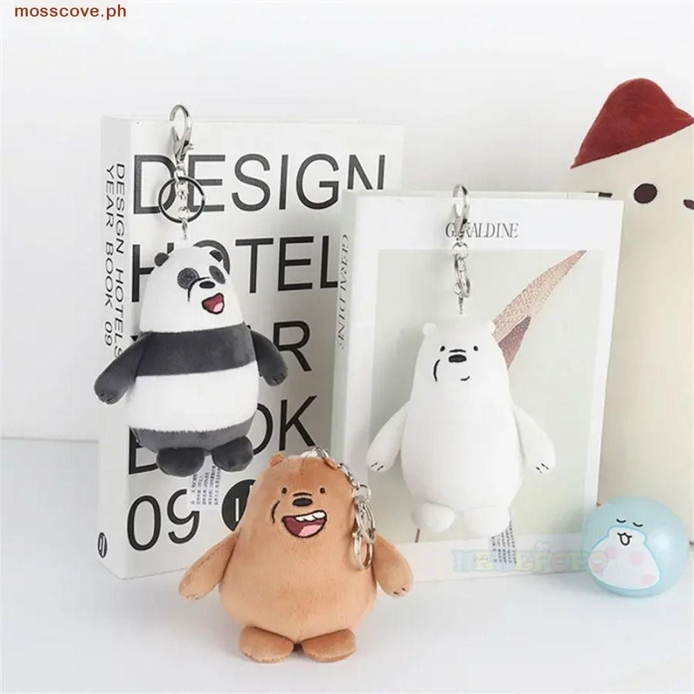 มอสโค้ก​ We Bare Bears จี้, ยัดตุ๊กตากระเป๋า Charm Ice Bear พวงกุญแจ, สําหรับเด็ก Kawaii Plushies ตั
