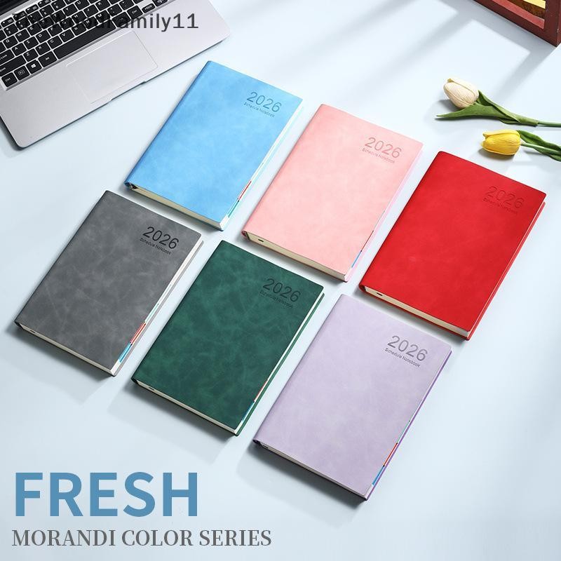 TT 1 ชิ้นปกหนัง PU ตารางวางแผน Notepad กระดาษหนา A5 2026 365-Day ตารางโน้ตบุ๊คริบบิ้นบุ๊คมาร์ค TH