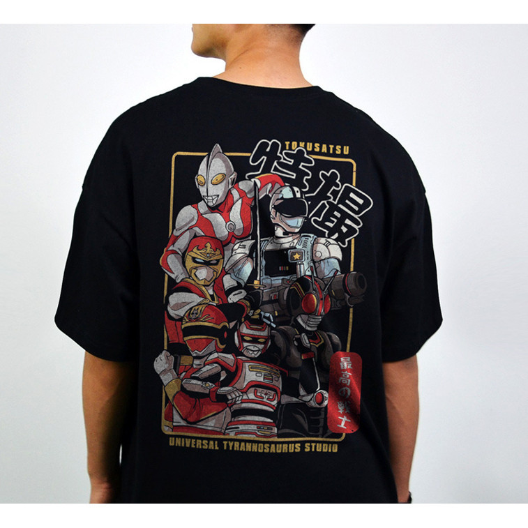 เสื้อยืดพิมพ์ลาย Tokusatsu Heroes ทำจากผ้าฝ้ายบริสุทธิ์ ขนาด.Unisex เหมาะสมสำหรับแฟนคลับทุกคน