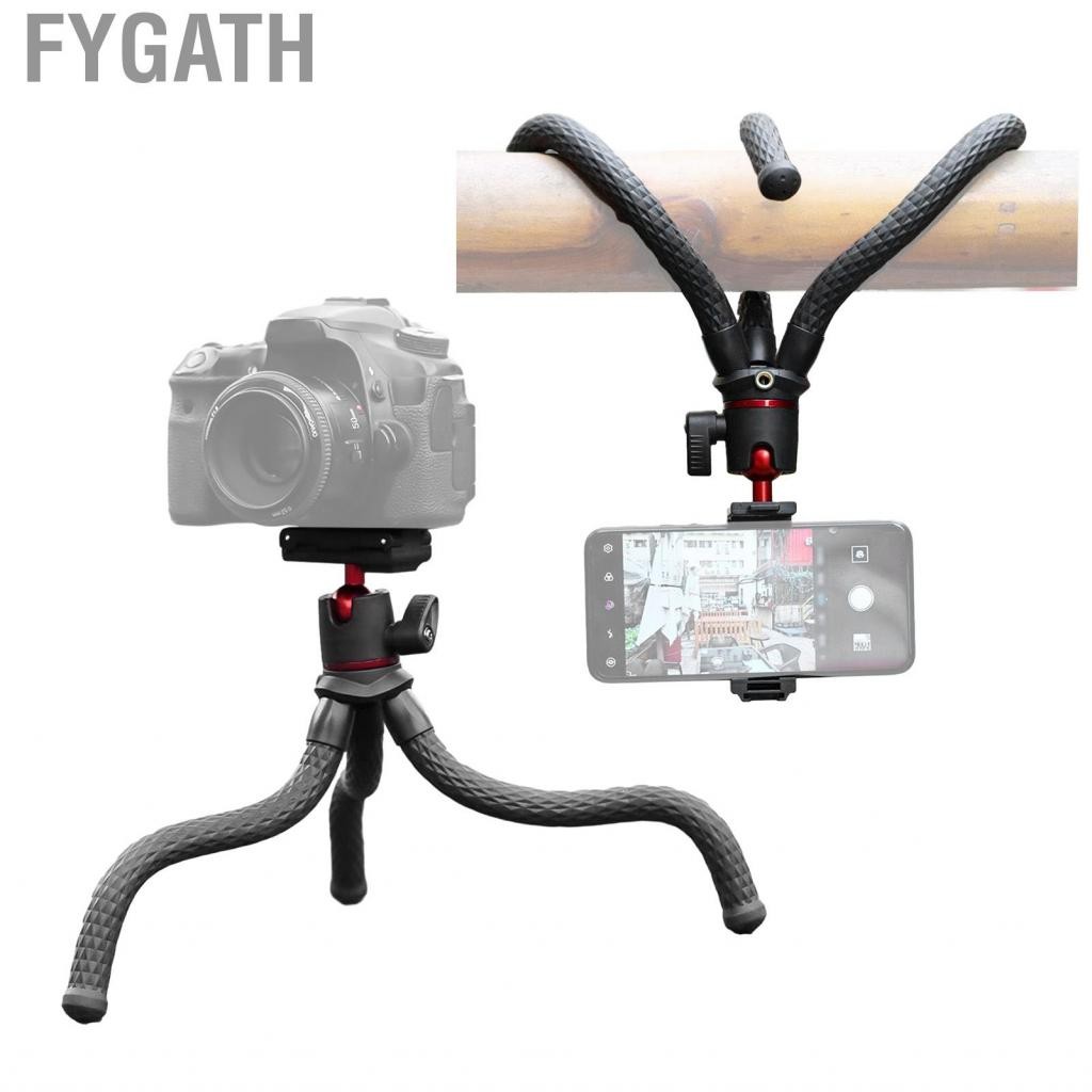 Fygath Walmeck Tripod Tripod Flexible Tripod Stand 1/4 นิ้วการออกแบบแพลตฟอร์ม 2-in-1 การออกแบบ 360 °