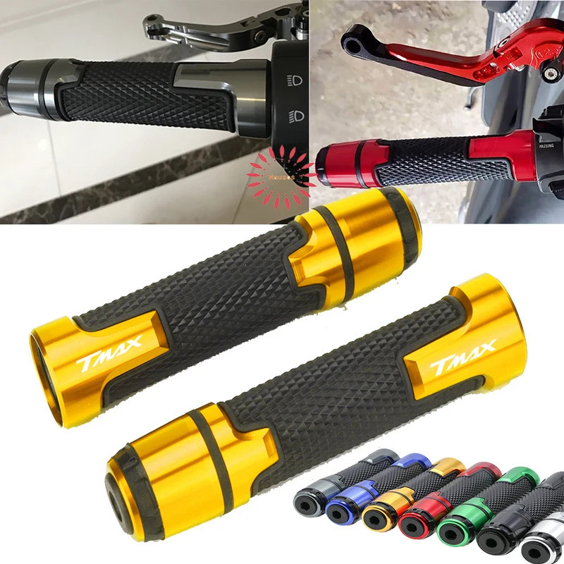 ฝาครอบแฮนด์พร้อมปลั๊กสําหรับ YAMAHA TMAX 560 530 SX DX อุปกรณ์เสริม 7/8 22 มม.CNC Handlebar Grips En