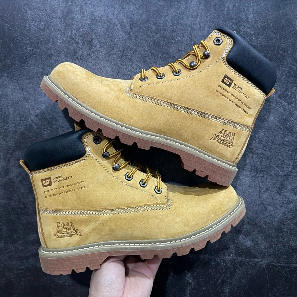 [เพดานต้นฉบับบริสุทธิ์] CAT Carter Yellow Martin Boots FOOTWEAR CAT P720582 รองเท้าหนังคาวบอยรองเท้า