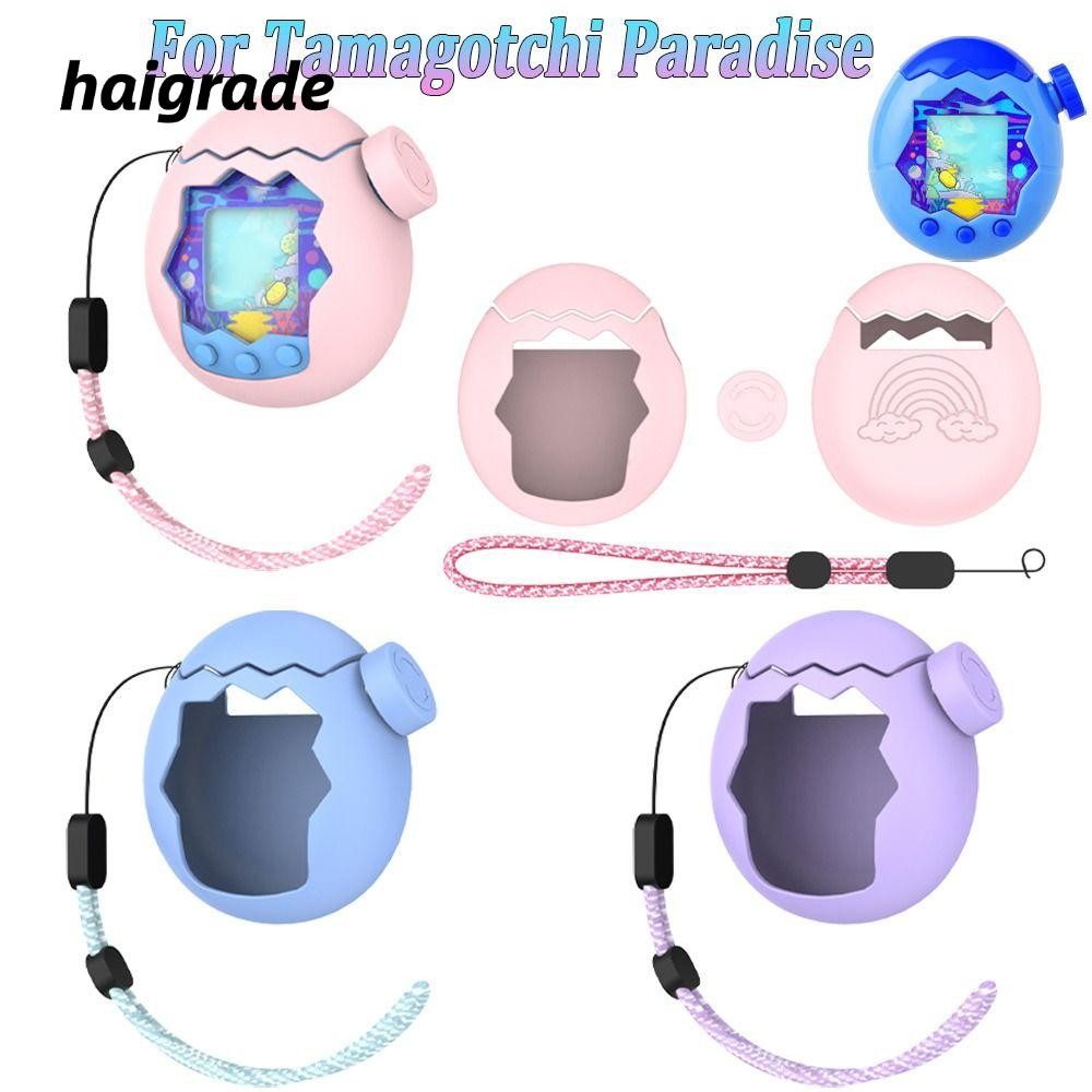 HAIGRADE เกมคอนโซลป้องกัน,พร้อมเชือกเส้นเล็กปลอกซิลิโคนผิว,ป้องกันรอยขีดข่วนกันกระแทกครอบคลุมเต็มรูปแบบคอนโซลป้องกันสําหรับ Tamagotchi Paradise