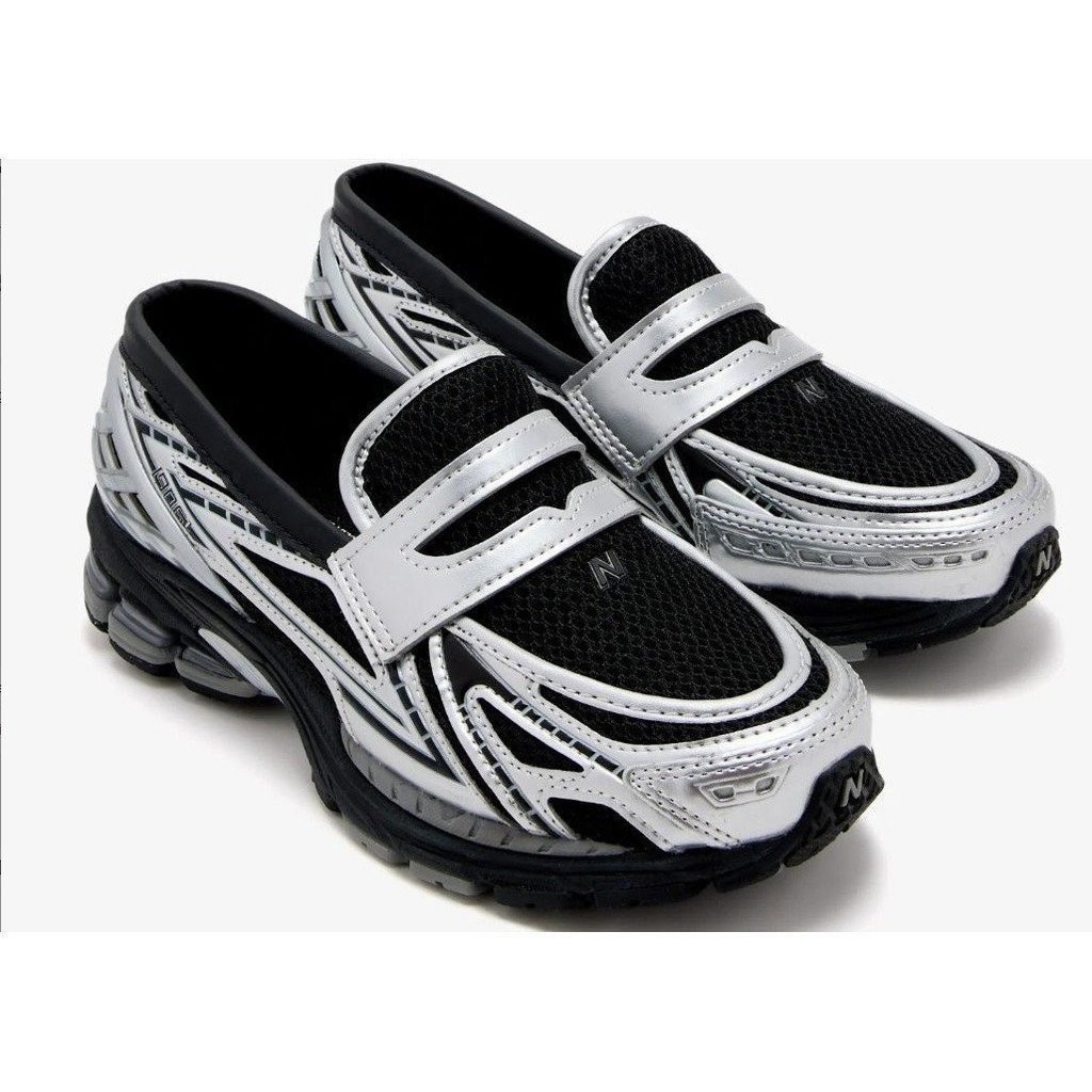 1906L NB OB Silver/Black Metal Loafer สบายเหมาะสําหรับผู้ชายผู้หญิงรองเท้า EAIL GQHV