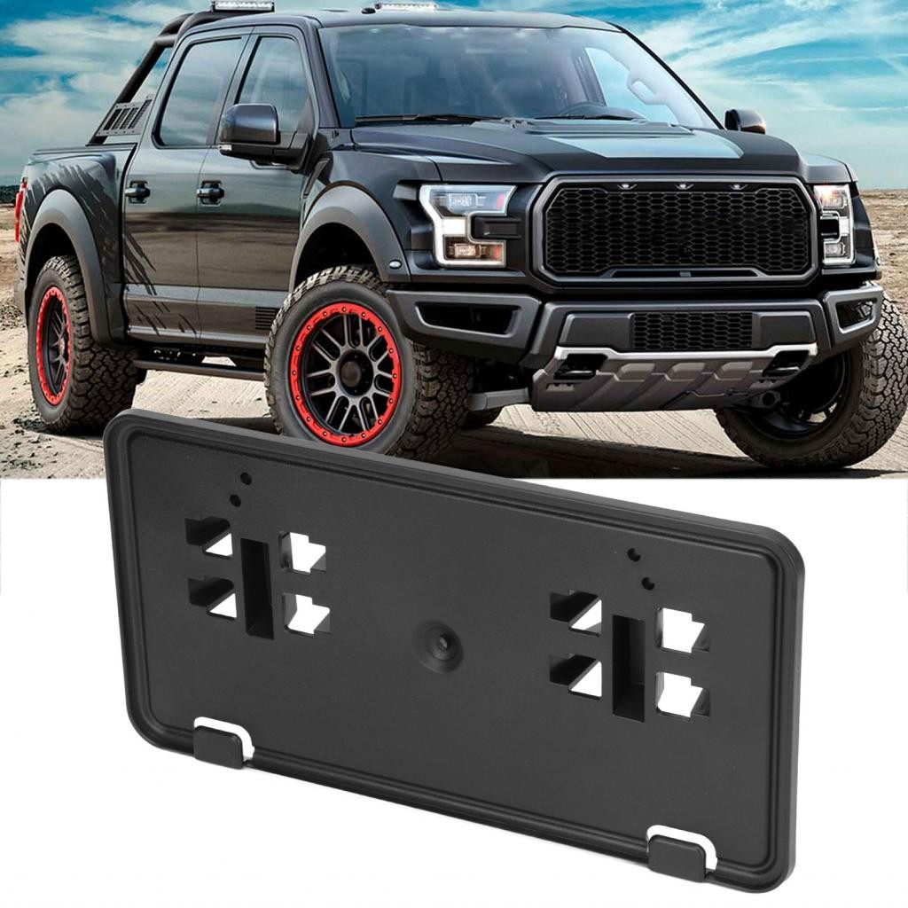 Tutoushop กันชนด้านหน้าแผ่นยึดป้ายทะเบียน JL3Z 17A385 BA สีดําโครงสร้างที่แข็งแกร่งสําหรับ Ford