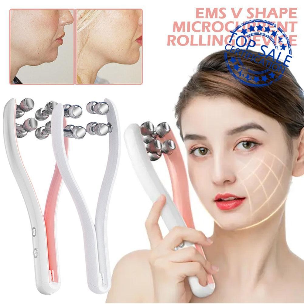 Ems Micro-current Roller Face Slimming Rf Instrument และนวดยก V Beauty U6y2