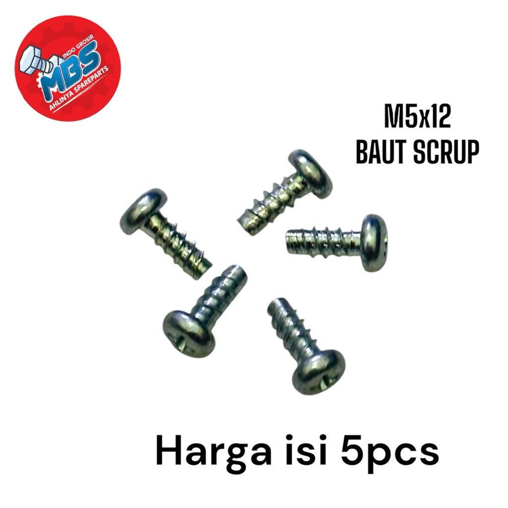 ต้นฉบับ M5x12 SCREW BOLT COARSE BOLT 1.2ซม. LENGTH