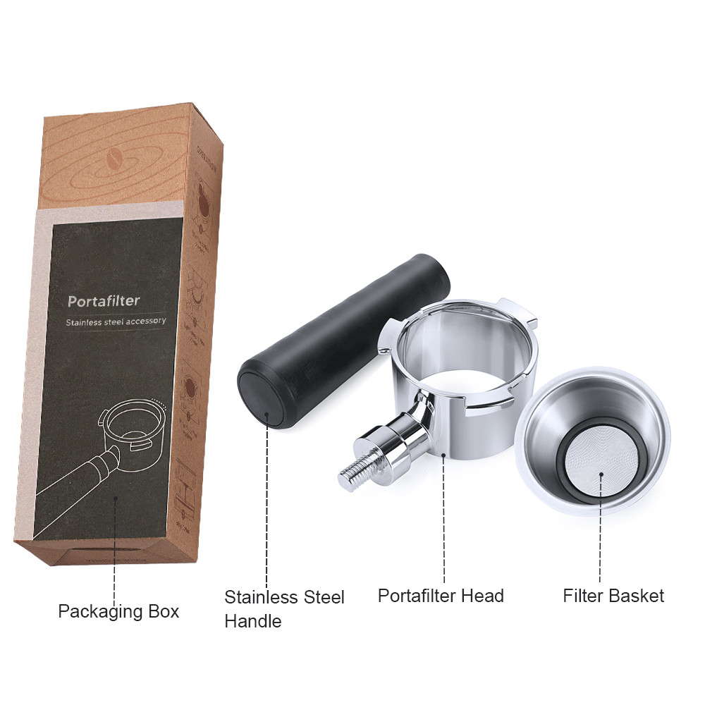 Yekai 51mm Bottomless Naked Portafilter ตะกร้ากรองรวมจับช้อนแปรงเข้ากันได้ EC80 EC685 EC885