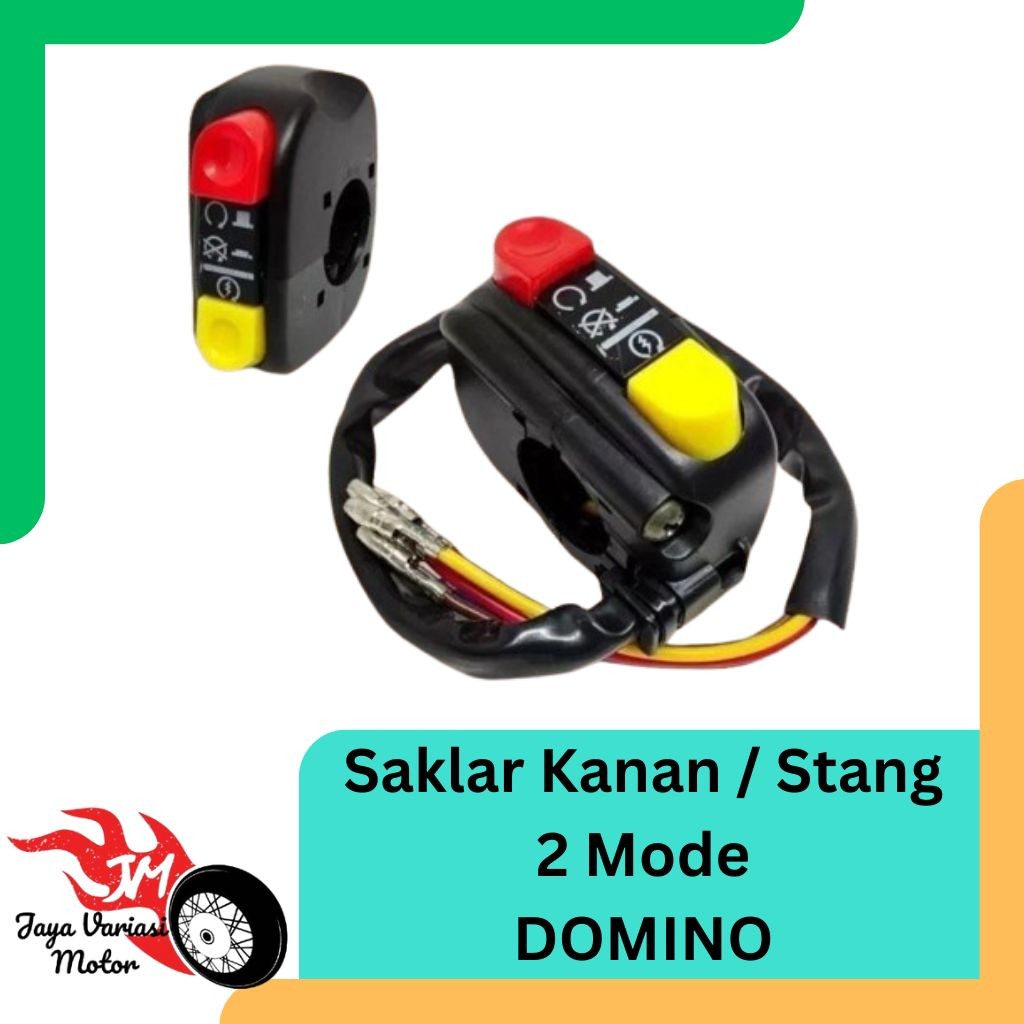 TOMBOL Right Switch / Starter Switch Switch DOMINO ปุ่มเปิด-ปิด Universal สําหรับรถจักรยานยนต์ทั้งหม