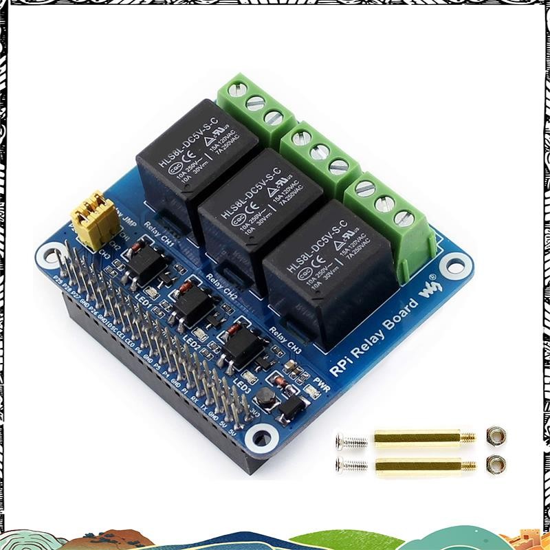 Super 5V 3-Channel รีเลย์โมดูลบอร์ดขยาย Breakout Shield HAT Kit สําหรับ RPI Zero 2 W WH 2W 3