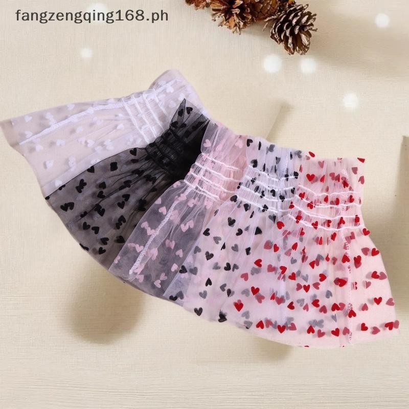 F8PH 1 คู่ Props เล็บจอแสดงผลแฟชั่นอุปกรณ์เสริมเล็บหัวใจ Tulle Photo ถุงมือปลอมจีบ Cuff เล็บการถ่ายภ