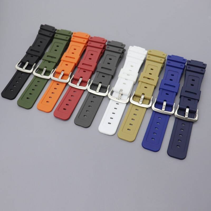สายยางสําหรับ G-shock GA2100 GWM5610 DW-5600 DW6900 16 มม.ผู้ชายผู้หญิงกีฬากันน้ํานาฬิกาอุปกรณ์เสริม