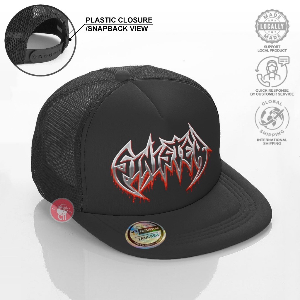 Heresster - Death Metal หมวก Trucker Mesh เบสบอล ผู้ชาย Distro Original ลายวงเมทัล/ดนตรี