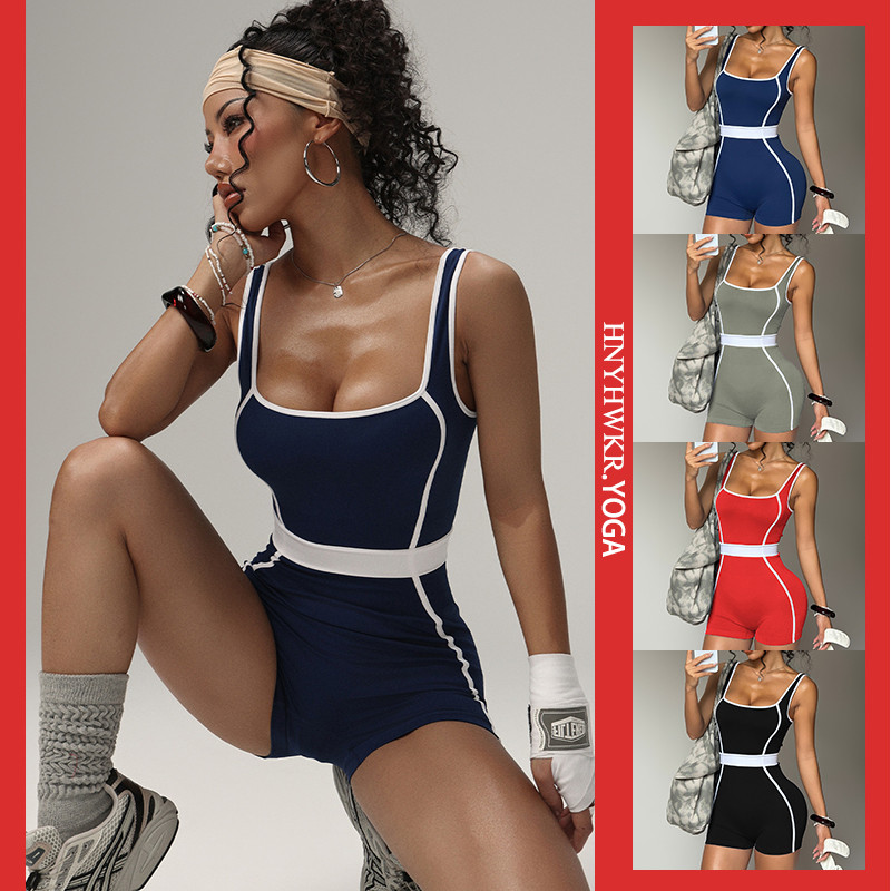 เสื้อกั๊กชุดโยคะสำหรับผู้หญิง สีคมชัดไร้รอยต่อ เหมาะสำหรับการออกกำลังกายและวิ่ง