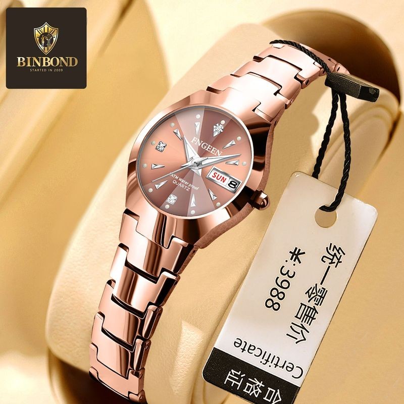 FNGEEN นาฬิกาสําหรับผู้ชายผู้หญิงนาฬิกาควอทซ์กันน้ํากันน้ํามีสไตล์นาฬิกา Unisex ปฏิทินส่องสว่าง