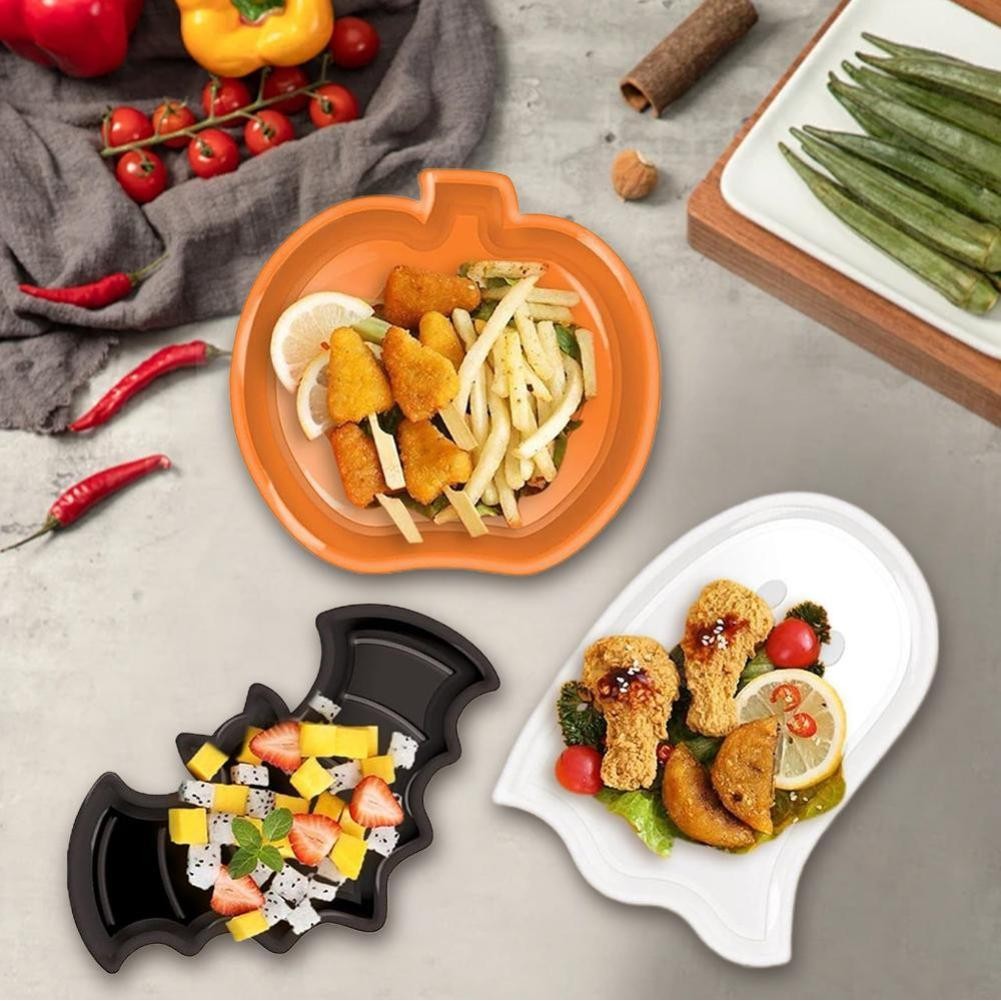 hothalloween Ghost Pumpkin Snack Plate Fruit Plate Bat Candy Plate เหมาะสําหรับ U8t7