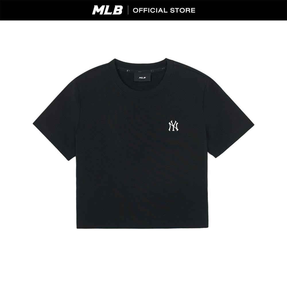 MLB เสื้อยืด ผู้หญิง Women'S Basic Small Logo Slim Crop T-Shirts รุ่น 3FTSB6253 50BKS สีดำ