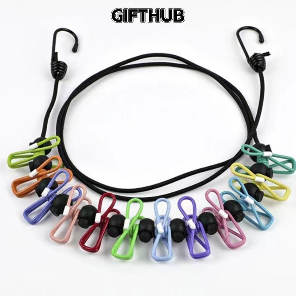 ของขวัญ ฮับ สายอบแห้งพับเก็บได้พร้อมคลิปหนีบ 12 ชิ้น ราวตากผ้าแบบพับเก็บได้ 1.8ม ราวแขวนกันลื่นแบบพกพา การท่องเที่ยว