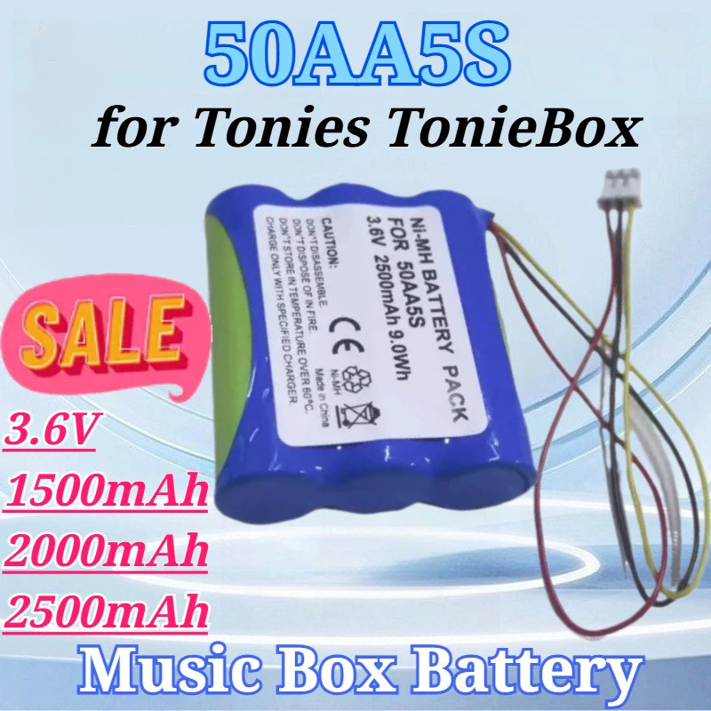 สําหรับ 50AA5S 3.6V 1500/2000/2500mAh กล่องเพลงแบตเตอรี่สําหรับ Tonies TonieBox Musicbox Soundbox เค
