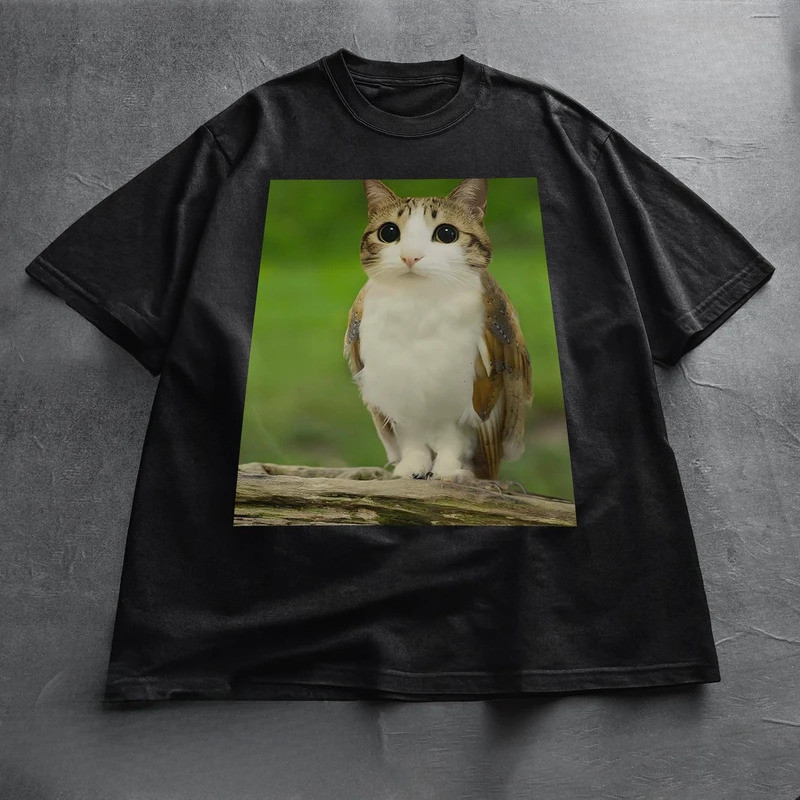 เสื้อยืดผู้หญิง Meowl Meme divertida de Gato Meme พิมพ์เสื้อยืดเด็ก Brainrot Meowl เสื้อยืด de gatit