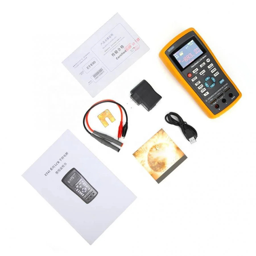 ปรับออกแบบ ET430 Handheld-LCR Meter 100KHz LCR-Digital Bridge Meter Capacitance Induction Resistance
