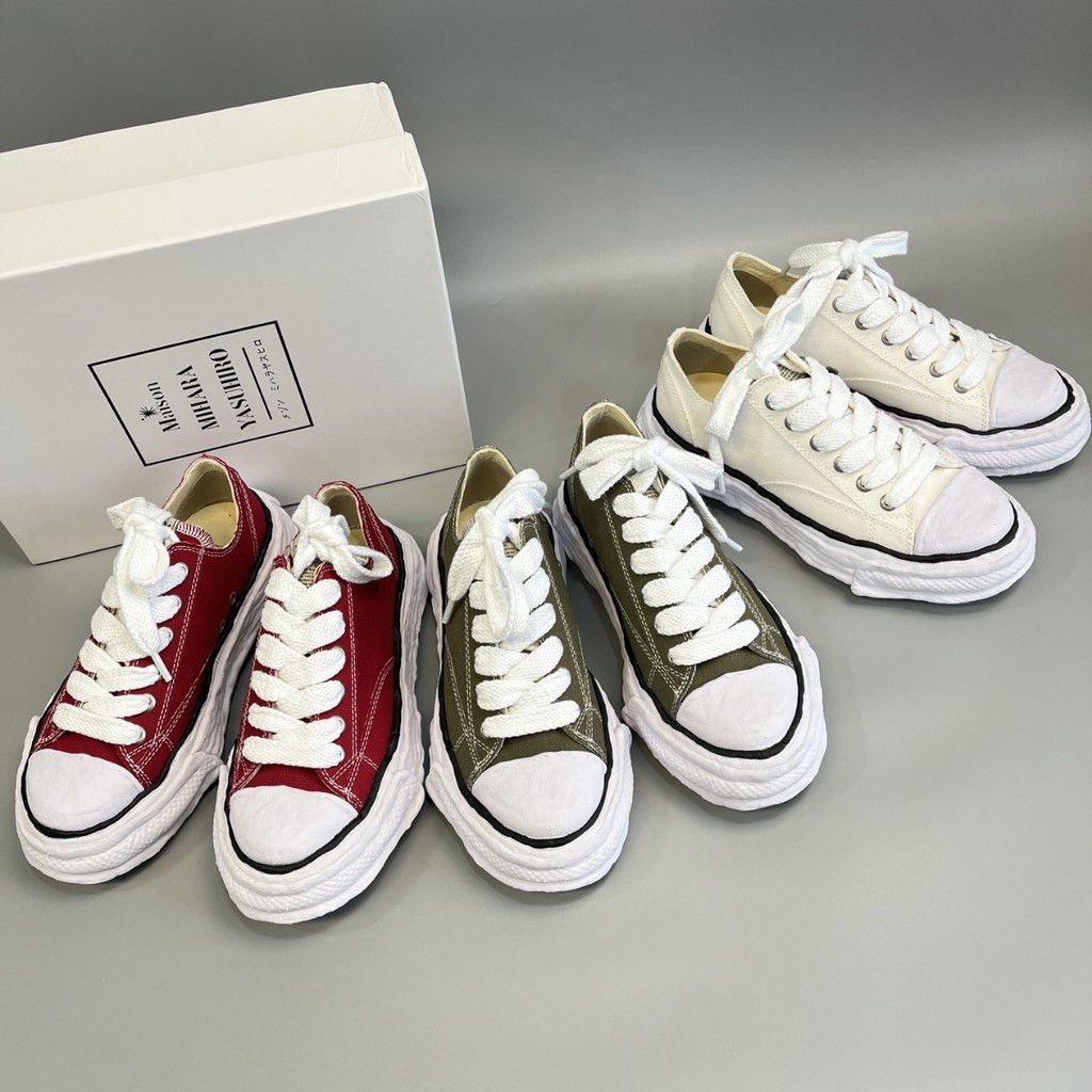 Mihara Kangyu mmy ละลายรองเท้ารองเท้าผ้าใบ Low-Top Laced-Up ญี่ปุ่นหนา Soled รองเท้าผ้าใบจีบ
