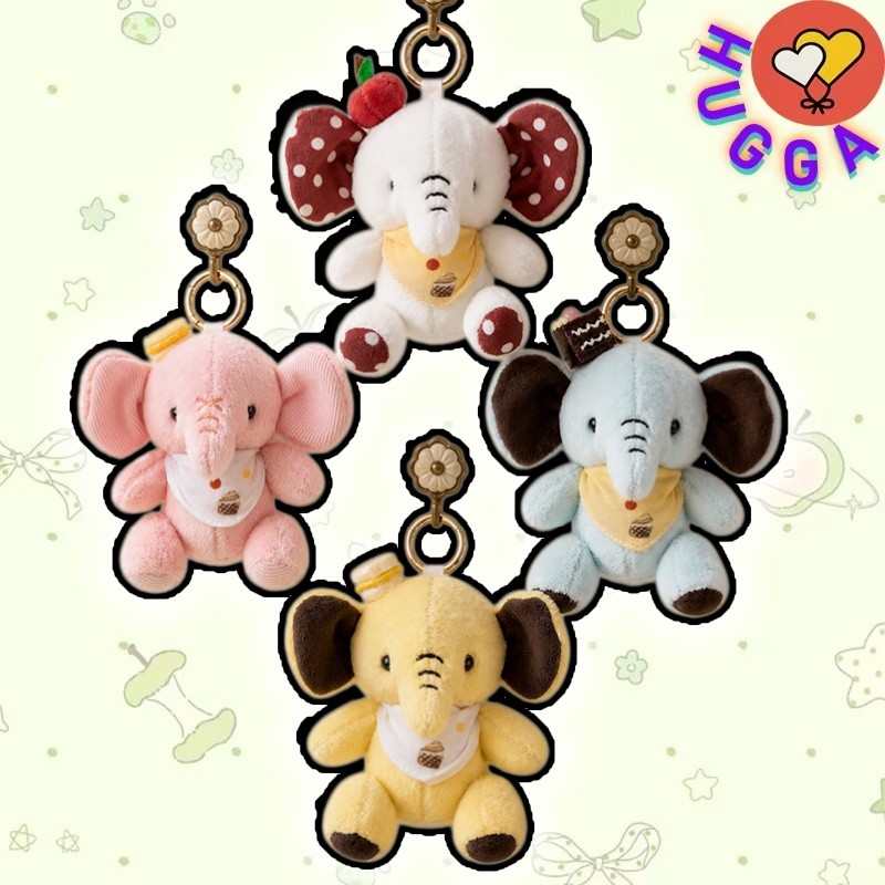 ❤ฮักก้า❤น่ารัก Jointed ช้าง Plushie ใหม่ช้างตุ๊กตาพวงกุญแจตกแต่งพวงกุญแจเดสก์ท็อปตกแต่ง Plushie ของเ