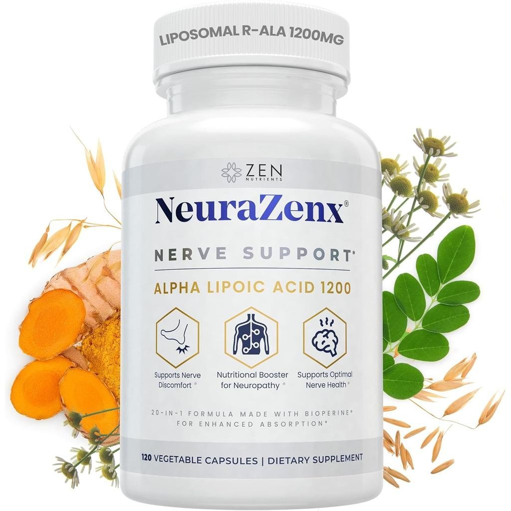Zen Nutrients 1200mg Alpha Lipoic Acid R Matrix + Benfotiamine + B Complex Nerve Support - อาหารเสริ